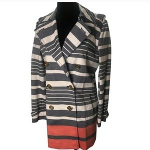 Michael Kors Cotton Striped Trench Coat